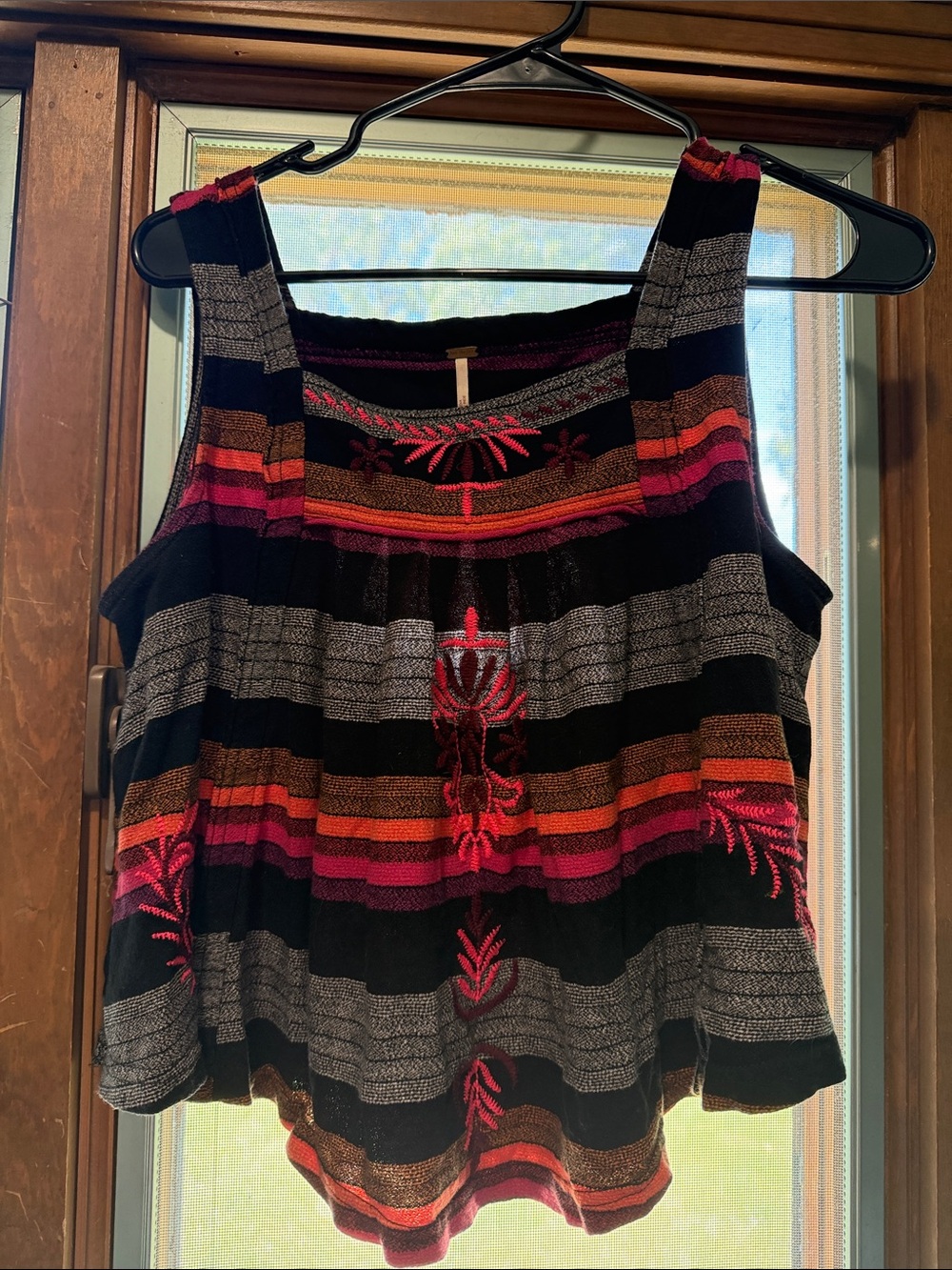 Free People vintage-style striped swing tank